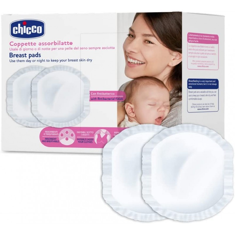 Chicco - Antibacterial Breast Pads 0 Months + 4 Packages 30 Pieces