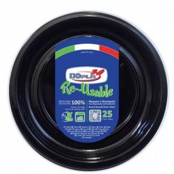 25 reusable plates - black