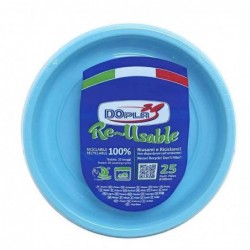 25 reusable soup plates - blue