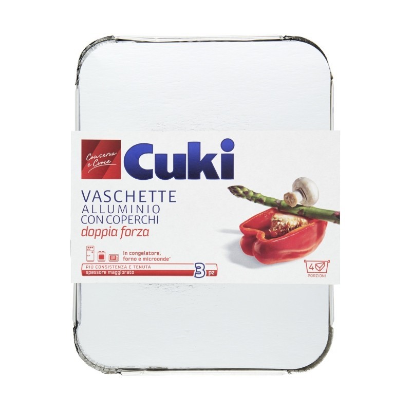 CUKI - Double Strength - 3 Aluminum Trays With Lid