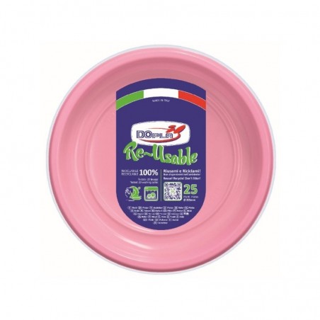DOPLA - 25 Reusable Bottom Dishes - Pink