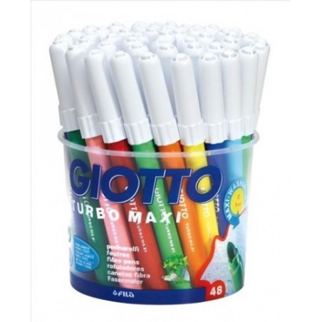 GIOTTO - Turbo Maxi Washable Markers Can 48 Pcs 5214